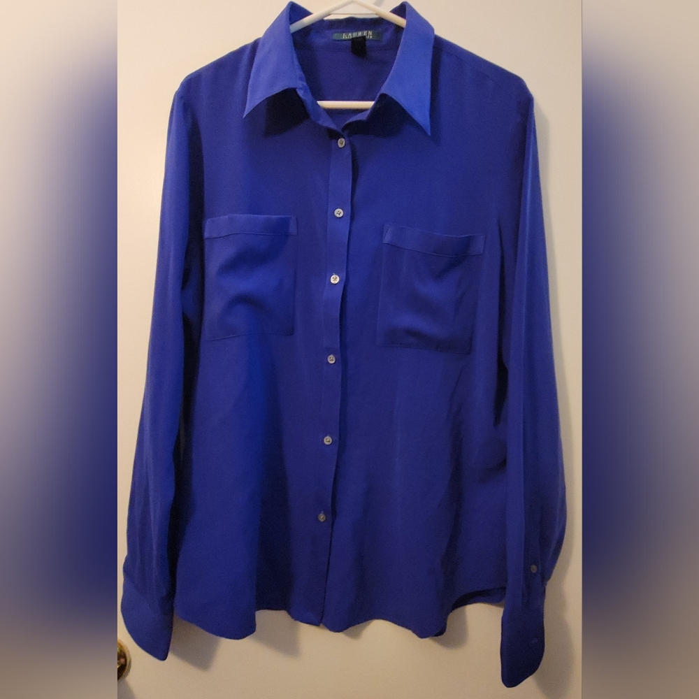 Ralph Lauren Women's Blue Button Down Shirt
